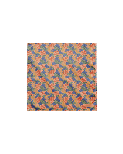 Sol de Sal Recycled Bandana in botanical print with terracotta, blue, sage and gold