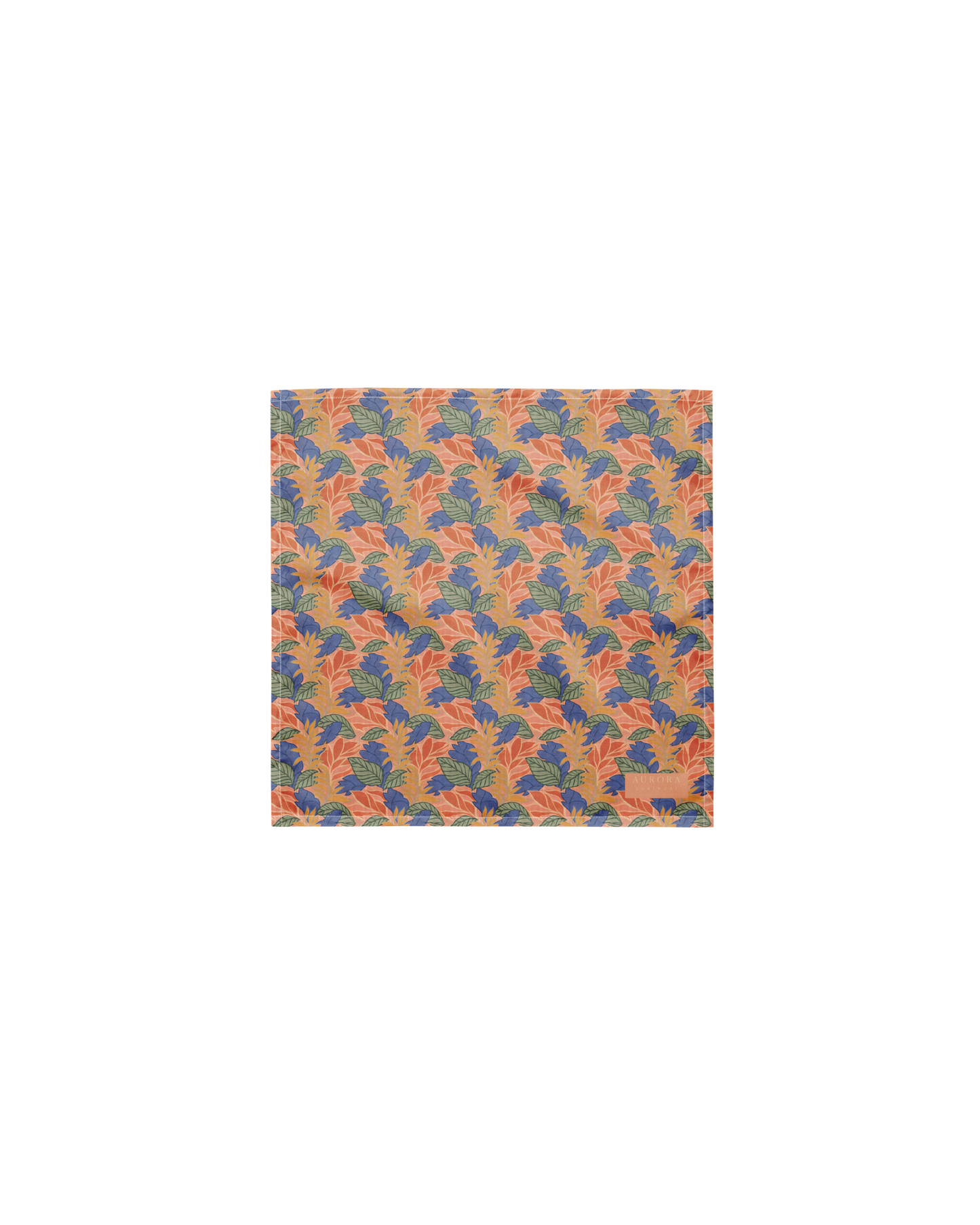 Sol de Sal Recycled Bandana in botanical print with terracotta, blue, sage and gold