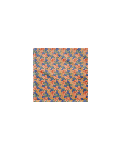 Sol de Sal Recycled Bandana in botanical print with terracotta, blue, sage and gold