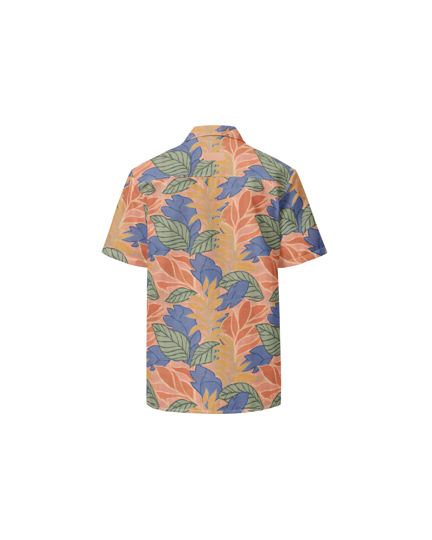 Sol de Sal Recycled Oversized Button Shirt in botanical print with terracotta, blue, sage and gold