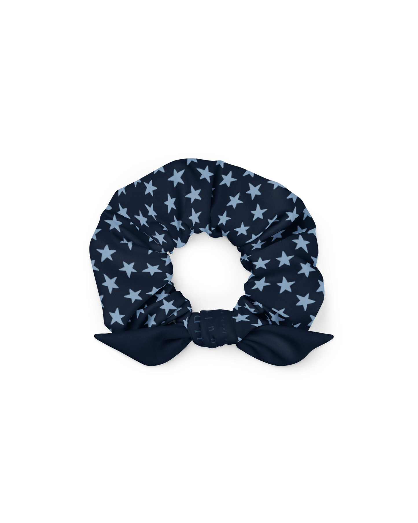 Star Recycled Scrunchie in navy with star detail