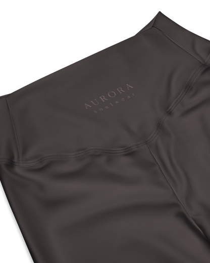 Unseen Recycled Flare Leggings in dark brown