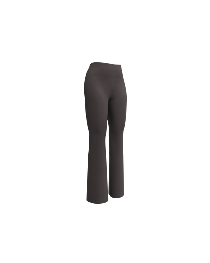Unseen Recycled Flare Leggings in dark brown