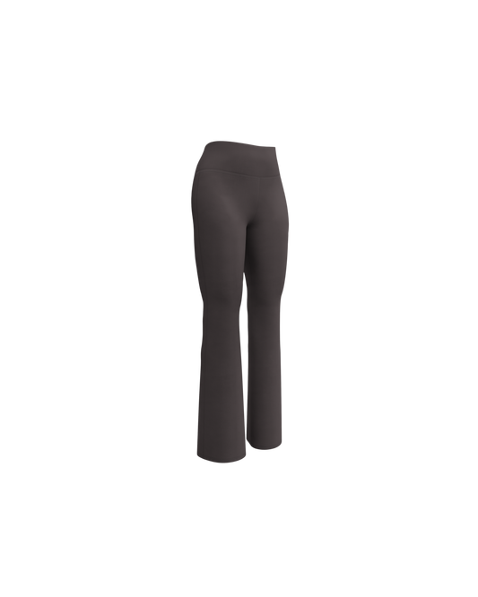 Unseen Recycled Flare Leggings in dark brown
