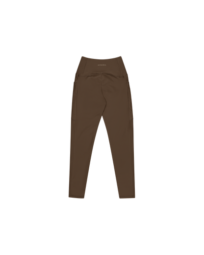 Unseen Recycled Leggings in chocolate brown