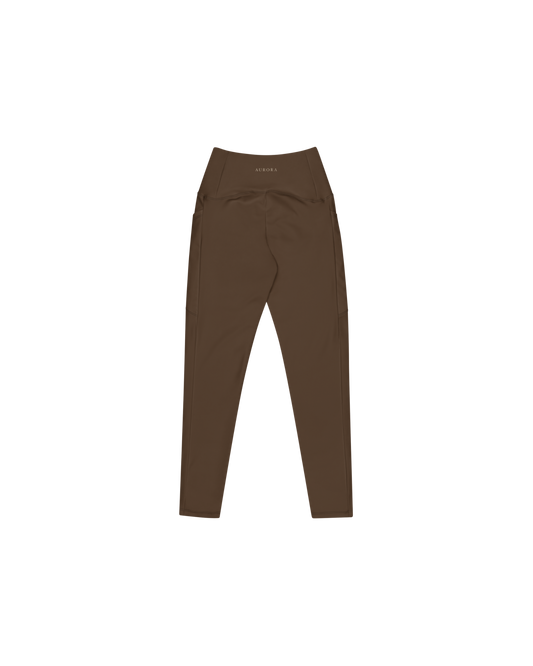 Unseen Recycled Leggings in chocolate brown