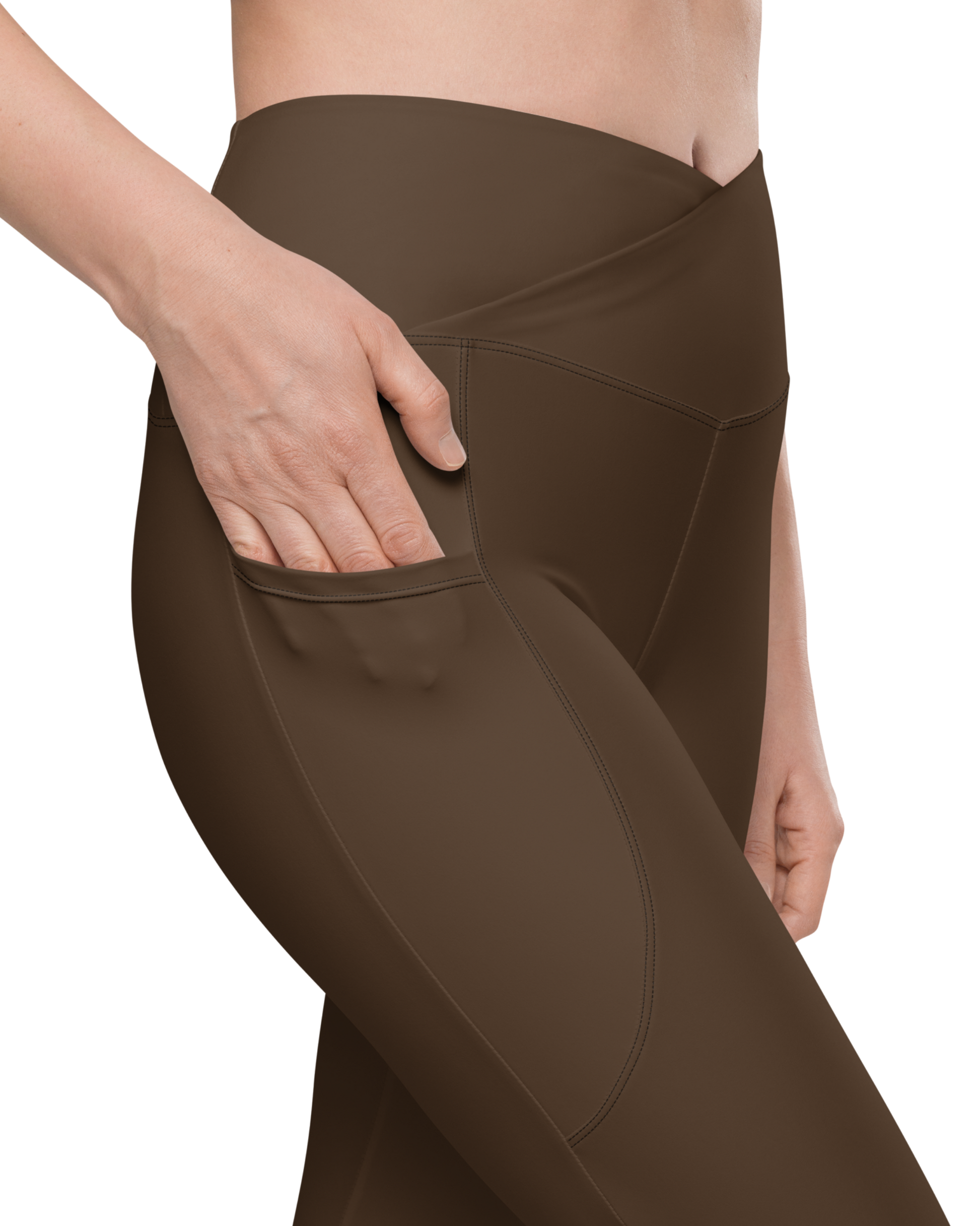 Unseen Recycled Leggings in chocolate brown