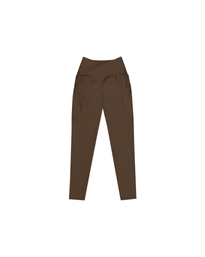 Unseen Recycled Leggings in chocolate brown