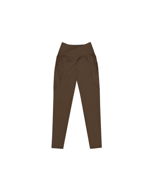 Unseen Recycled Leggings in chocolate brown