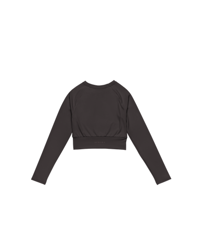 Unseen Recycled Long Sleeve Top in dark brown