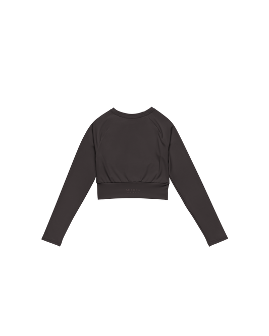 Unseen Recycled Long Sleeve Top in dark brown