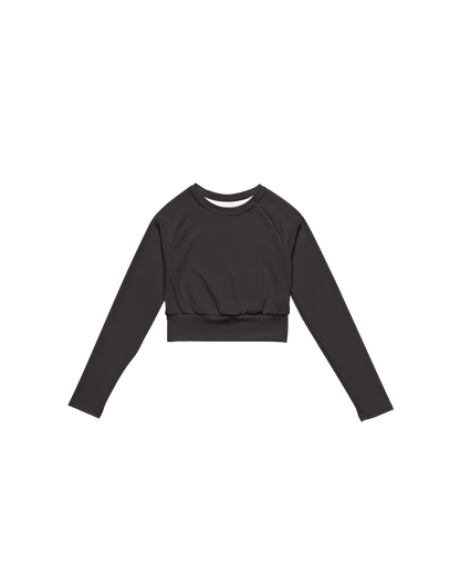 Unseen Recycled Long Sleeve Top in dark brown