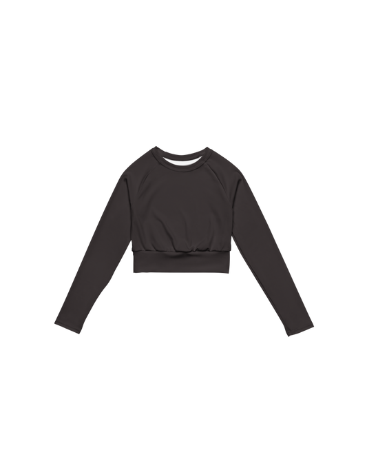 Unseen Recycled Long Sleeve Top in dark brown