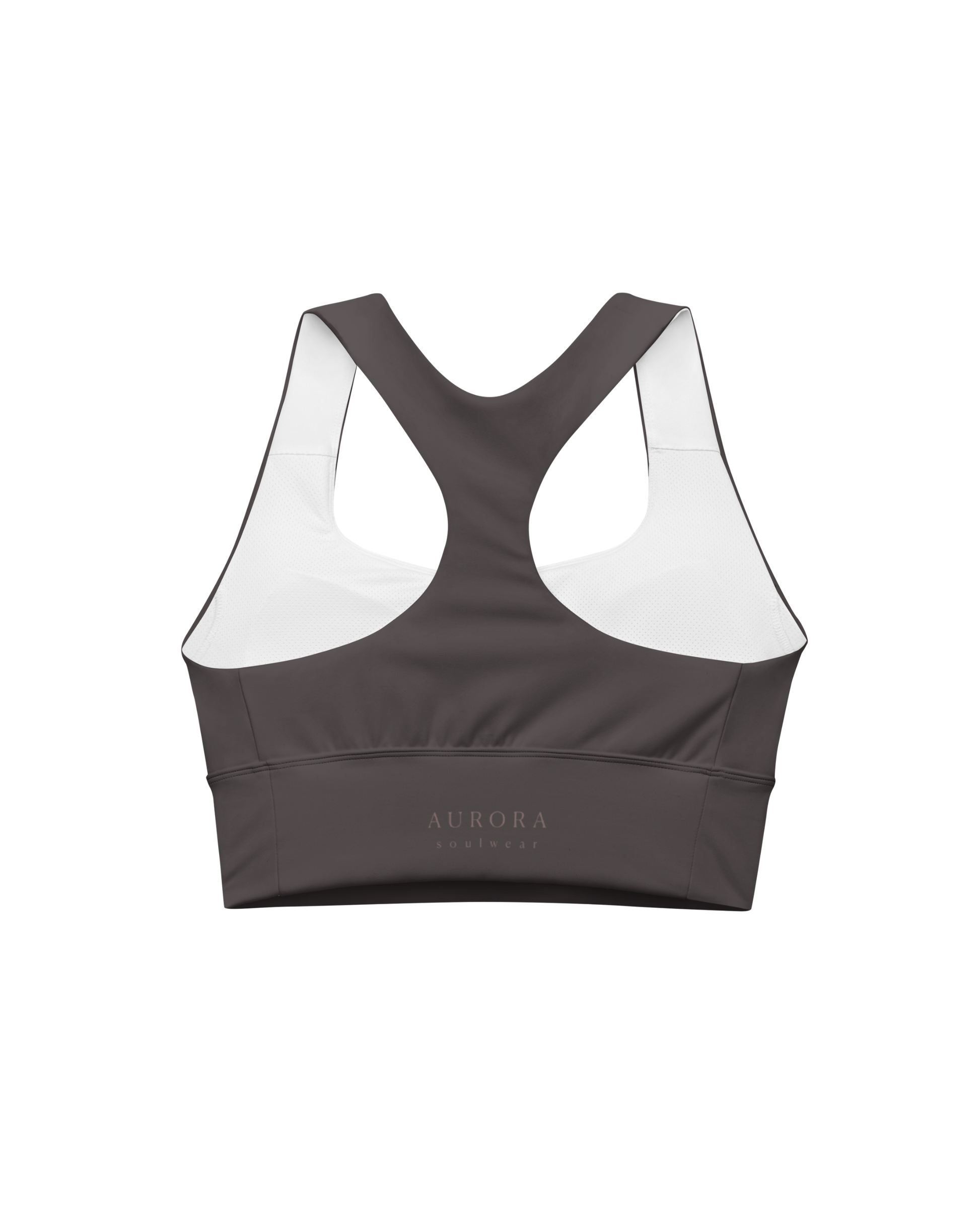 Unseen Recycled Sport Top in dark brown with Aurora back detail