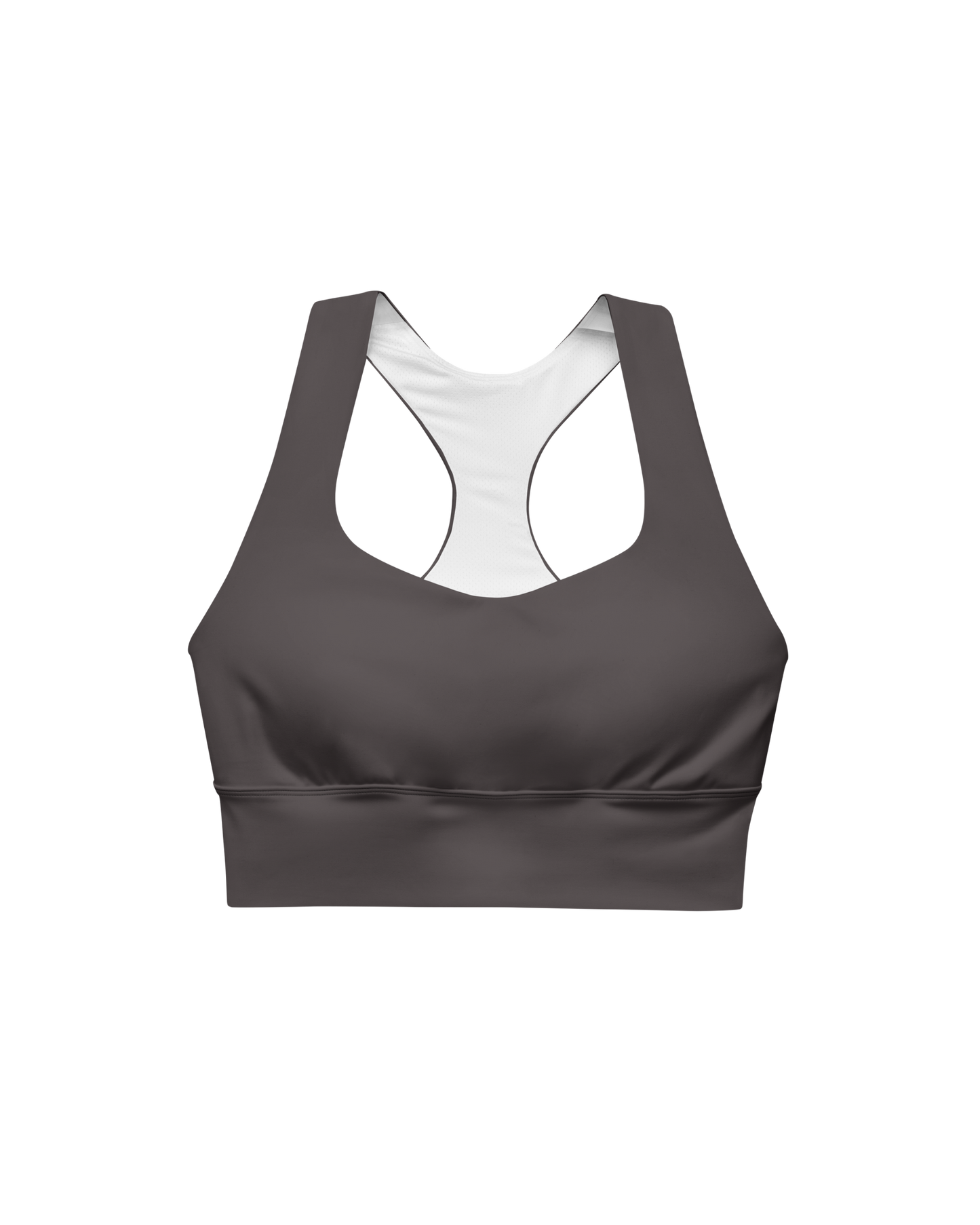 Unseen Recycled Sport Top in dark brown with Aurora back detail
