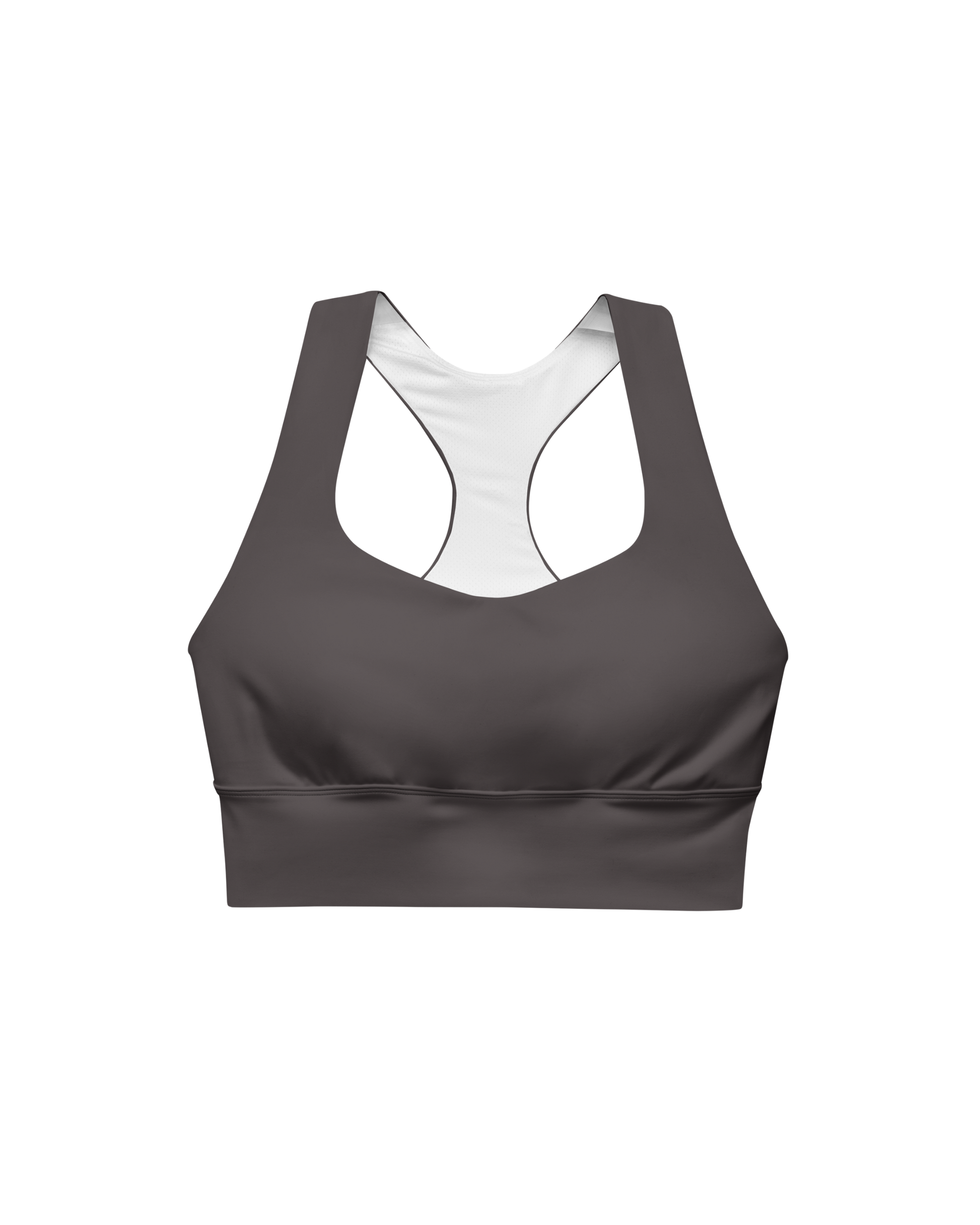 Unseen Recycled Sport Top in dark brown with Aurora back detail