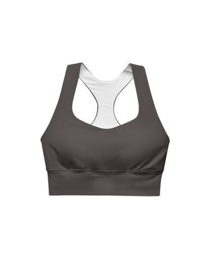 Unseen Recycled Sport Top in dark brown with Aurora back detail
