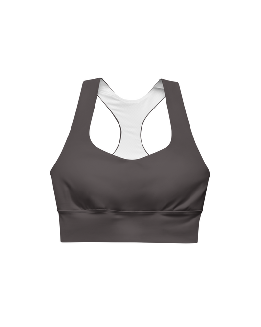 Unseen Recycled Sport Top in dark brown with Aurora back detail