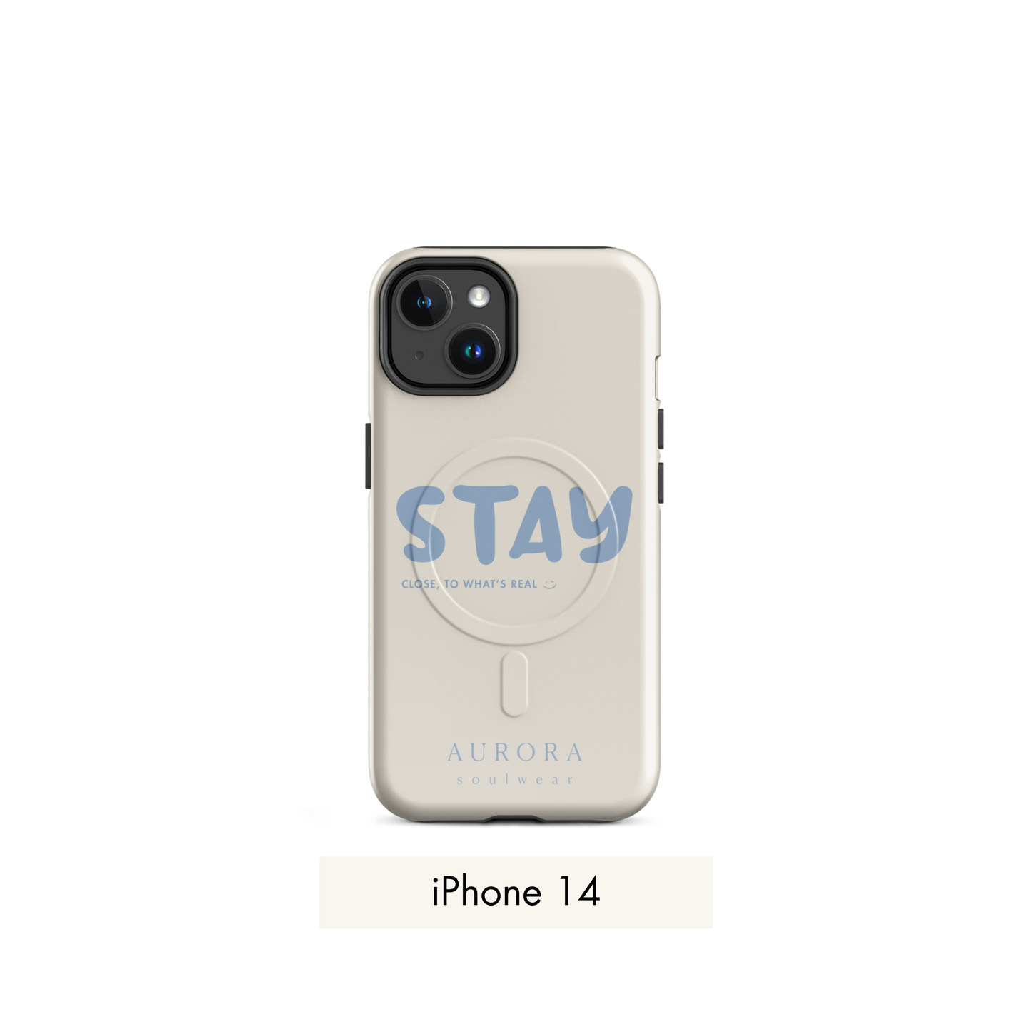 Stay MagSafe Case for iPhone in white with brand detail