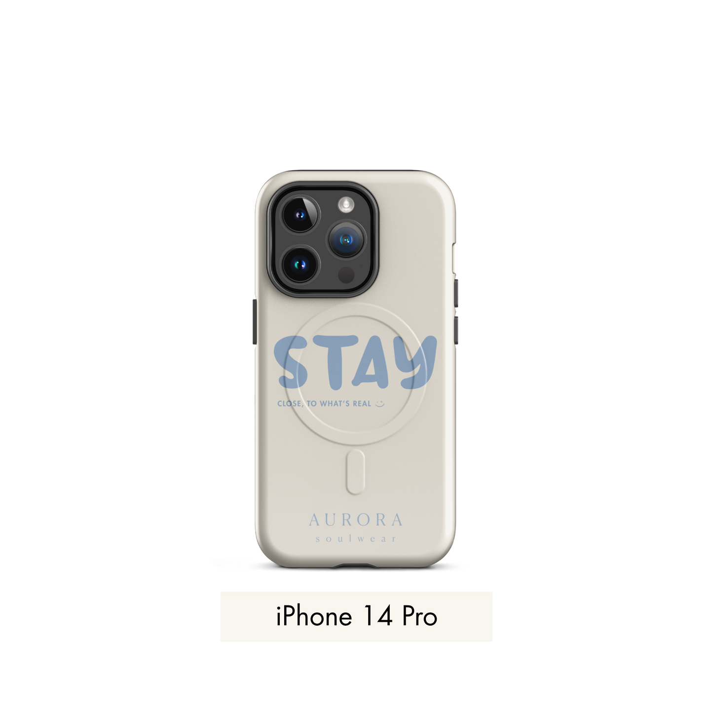 Stay MagSafe Case for iPhone in white with brand detail