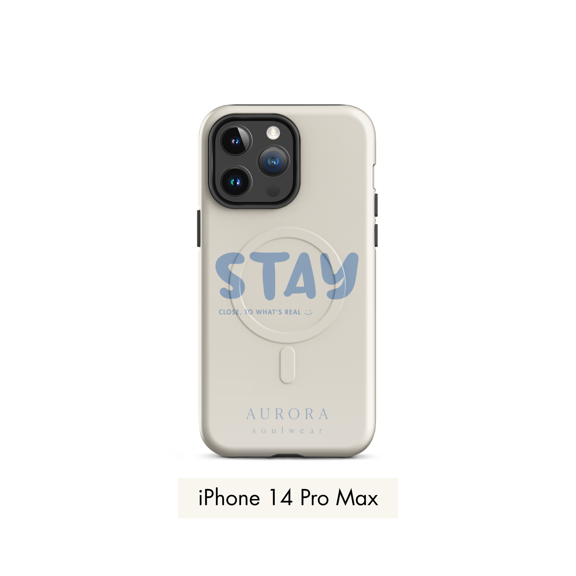 Stay MagSafe Case for iPhone in white with brand detail