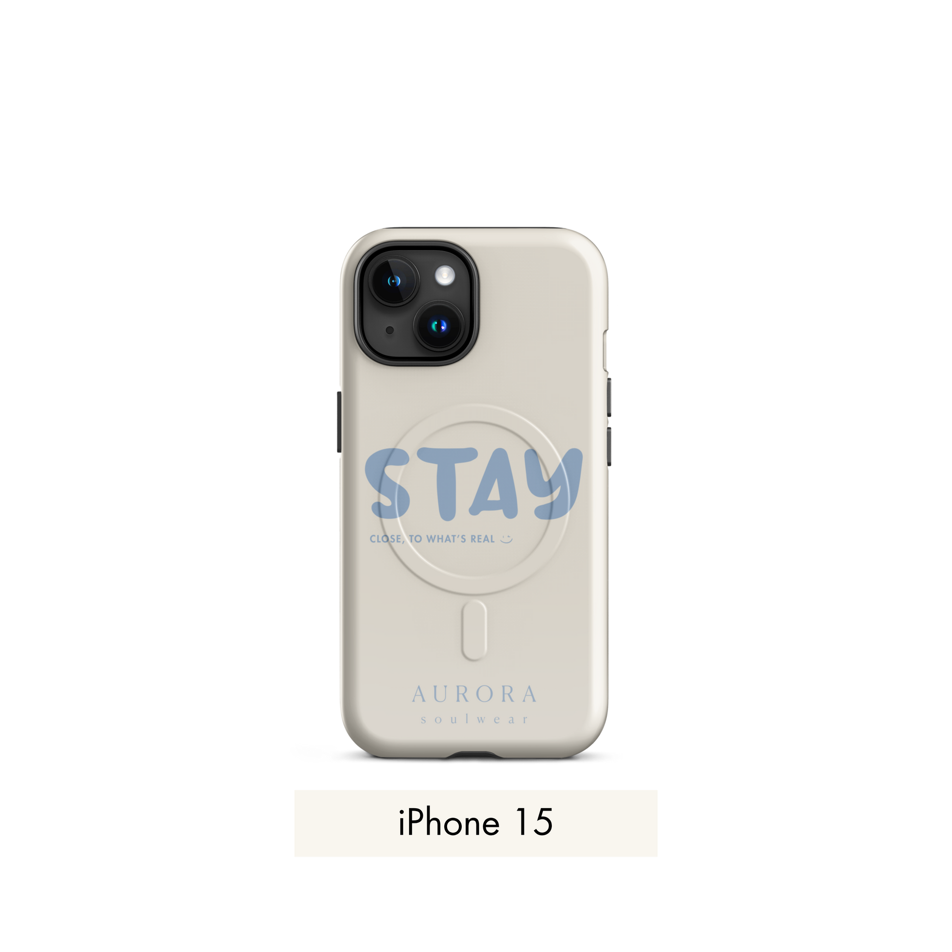 Stay MagSafe Case for iPhone in white with brand detail