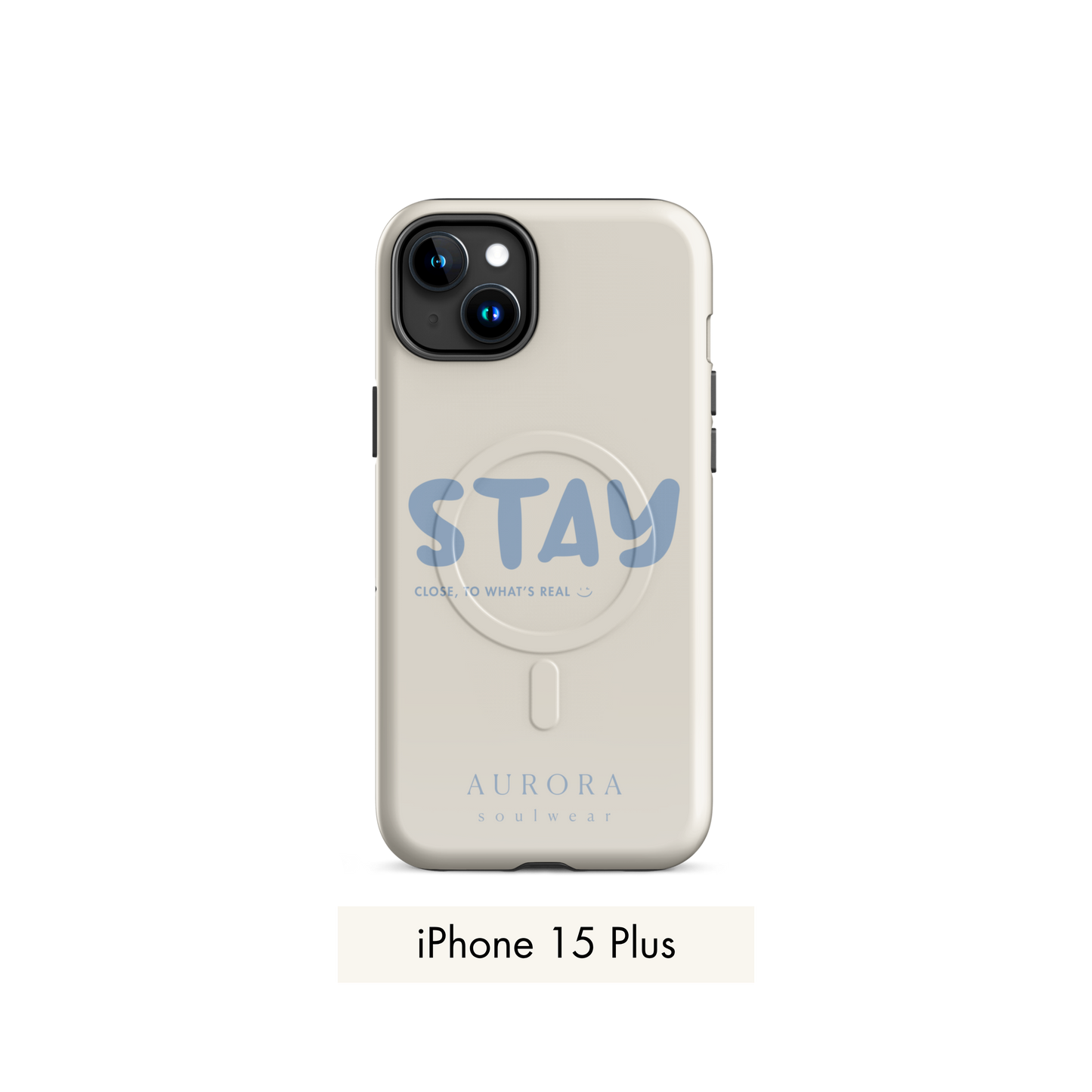 Stay MagSafe Case for iPhone in white with brand detail