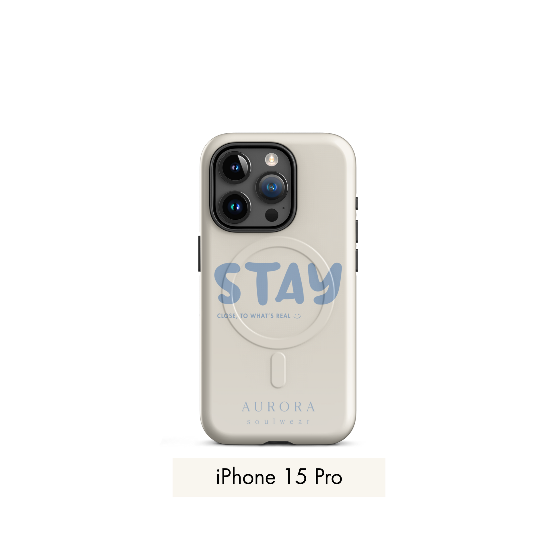 Stay MagSafe Case for iPhone in white with brand detail