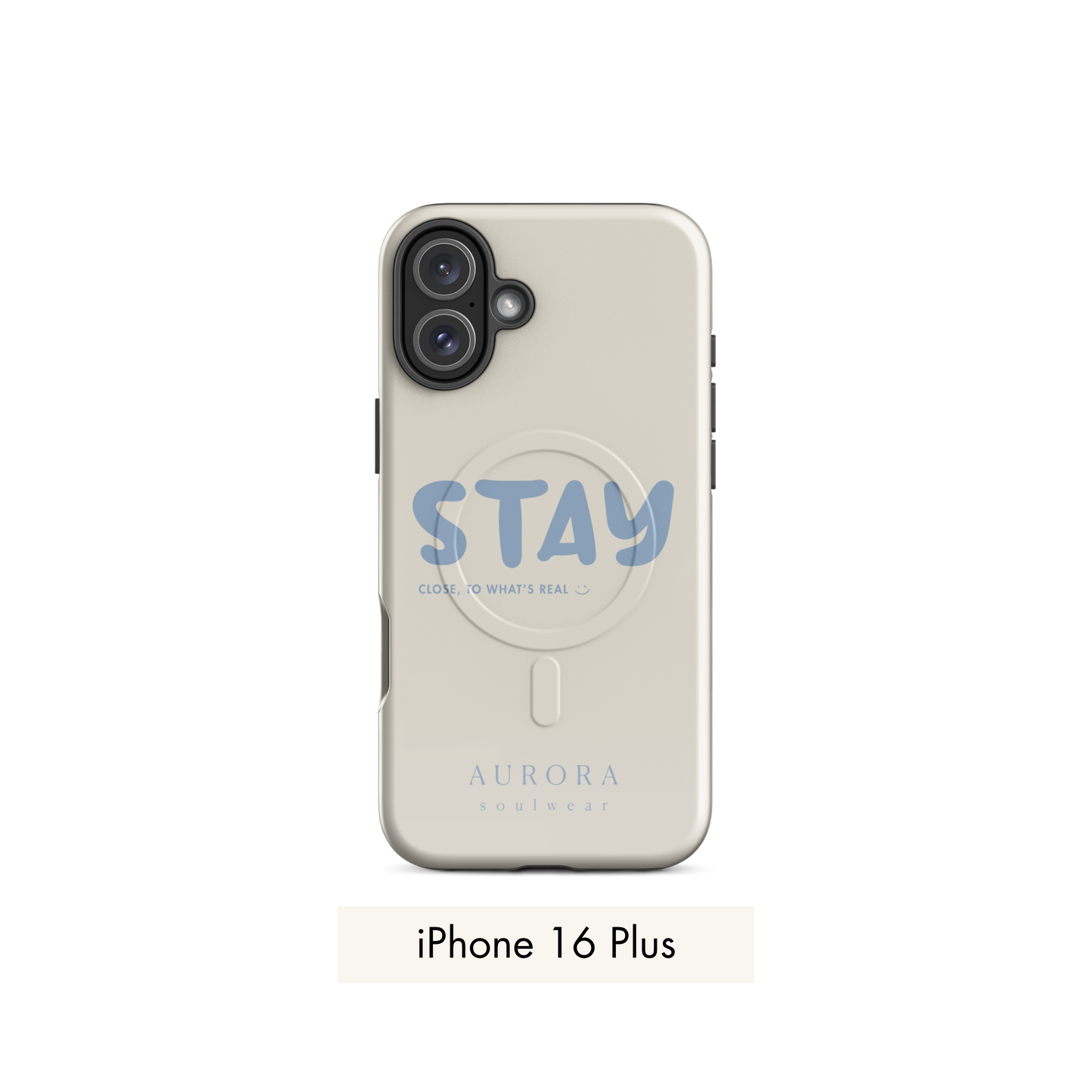 Stay MagSafe Case for iPhone in white with brand detail