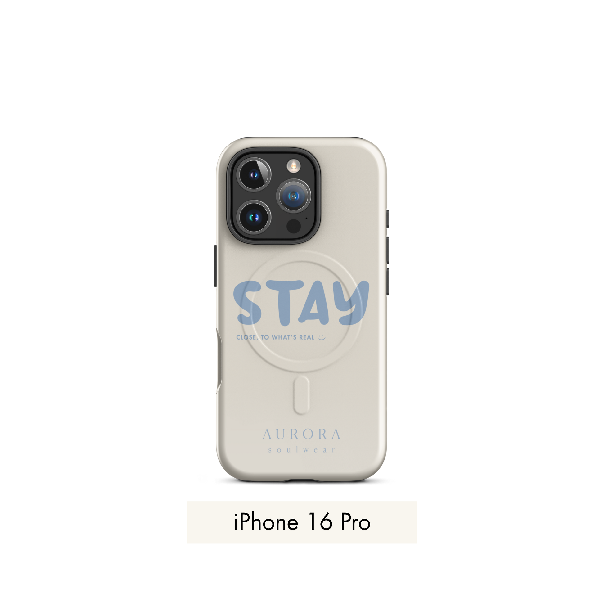 Stay MagSafe Case for iPhone in white with brand detail