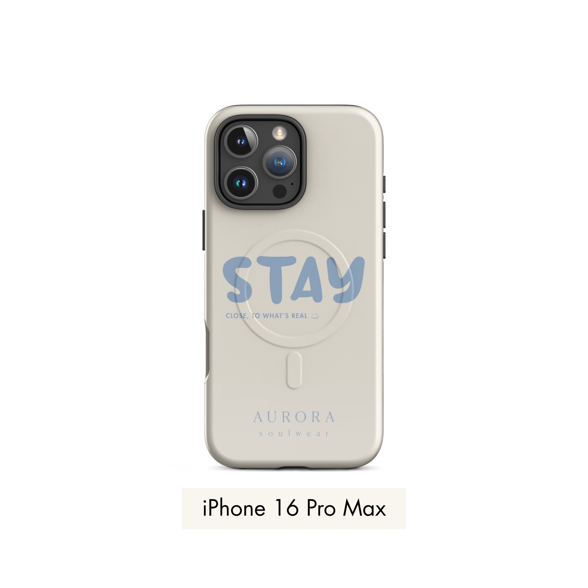 Stay MagSafe Case for iPhone in white with brand detail
