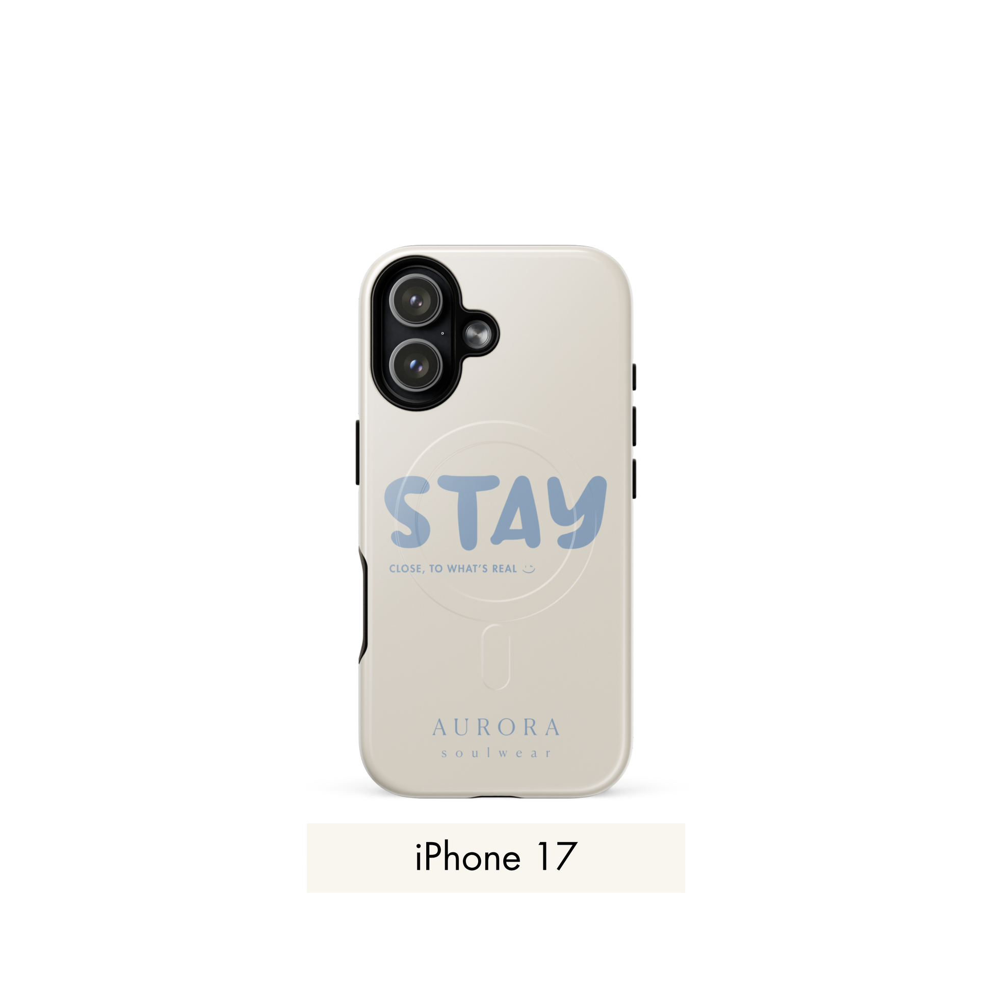 Stay MagSafe Case for iPhone in white with brand detail
