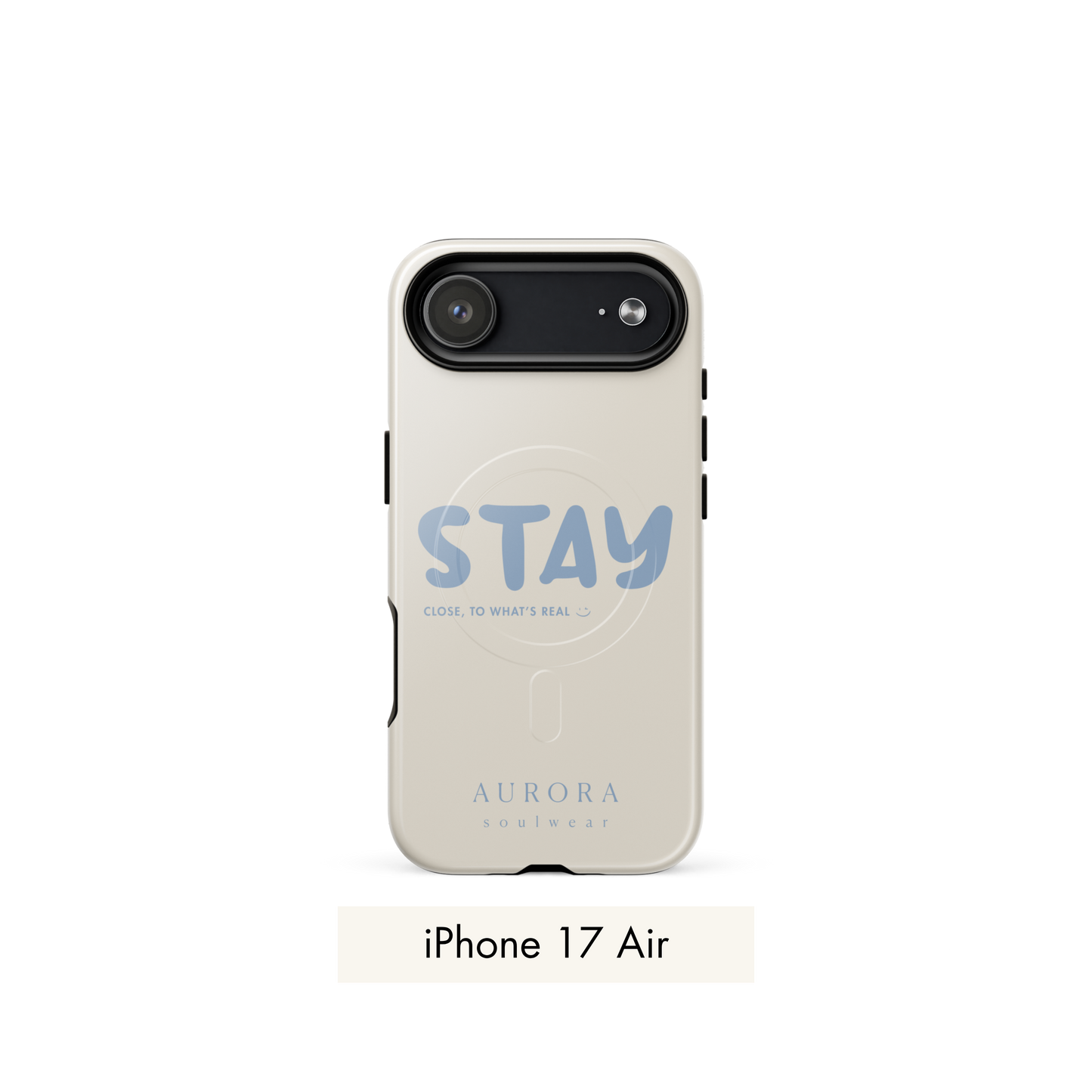 Stay MagSafe Case for iPhone in white with brand detail