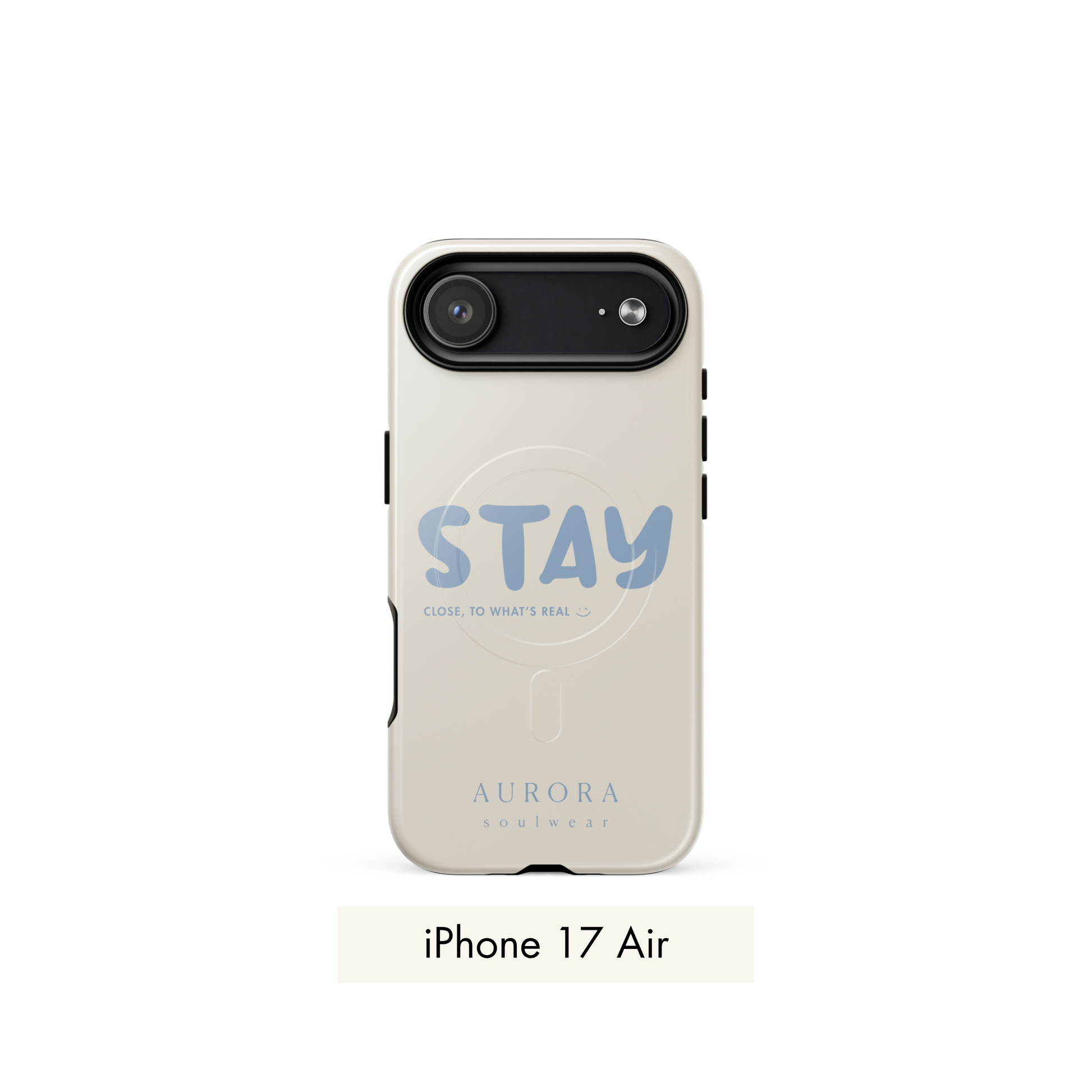 Stay MagSafe Case for iPhone in white with brand detail