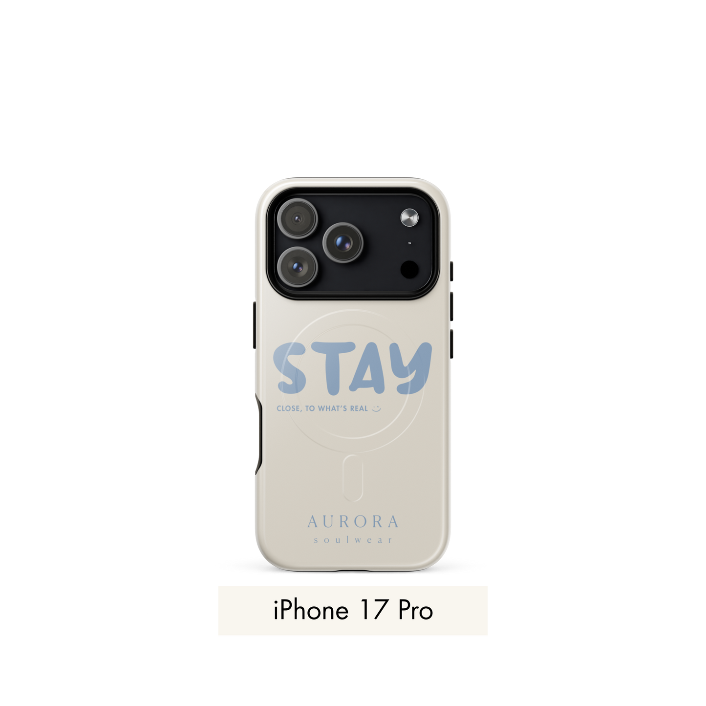 Stay MagSafe Case for iPhone in white with brand detail