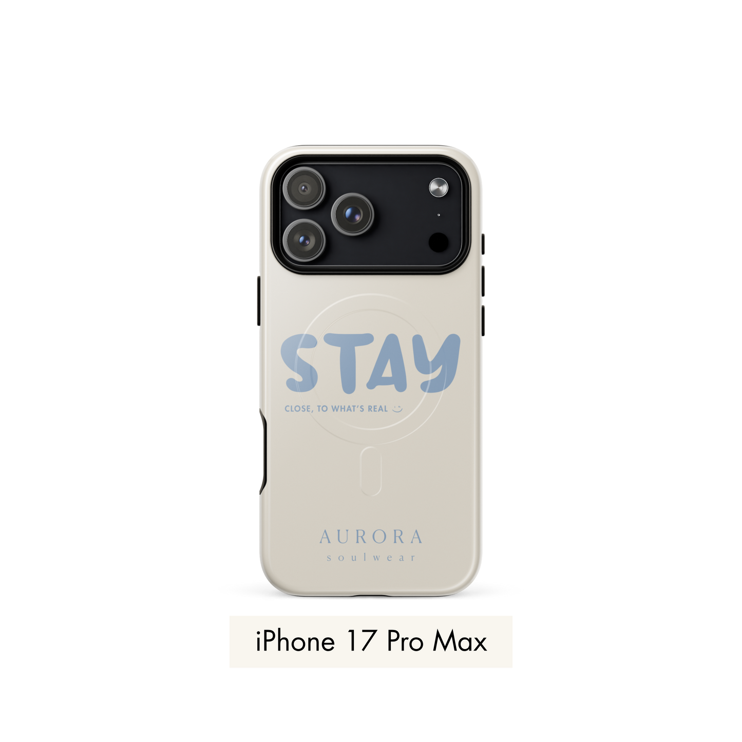 Stay MagSafe Case for iPhone in white with brand detail