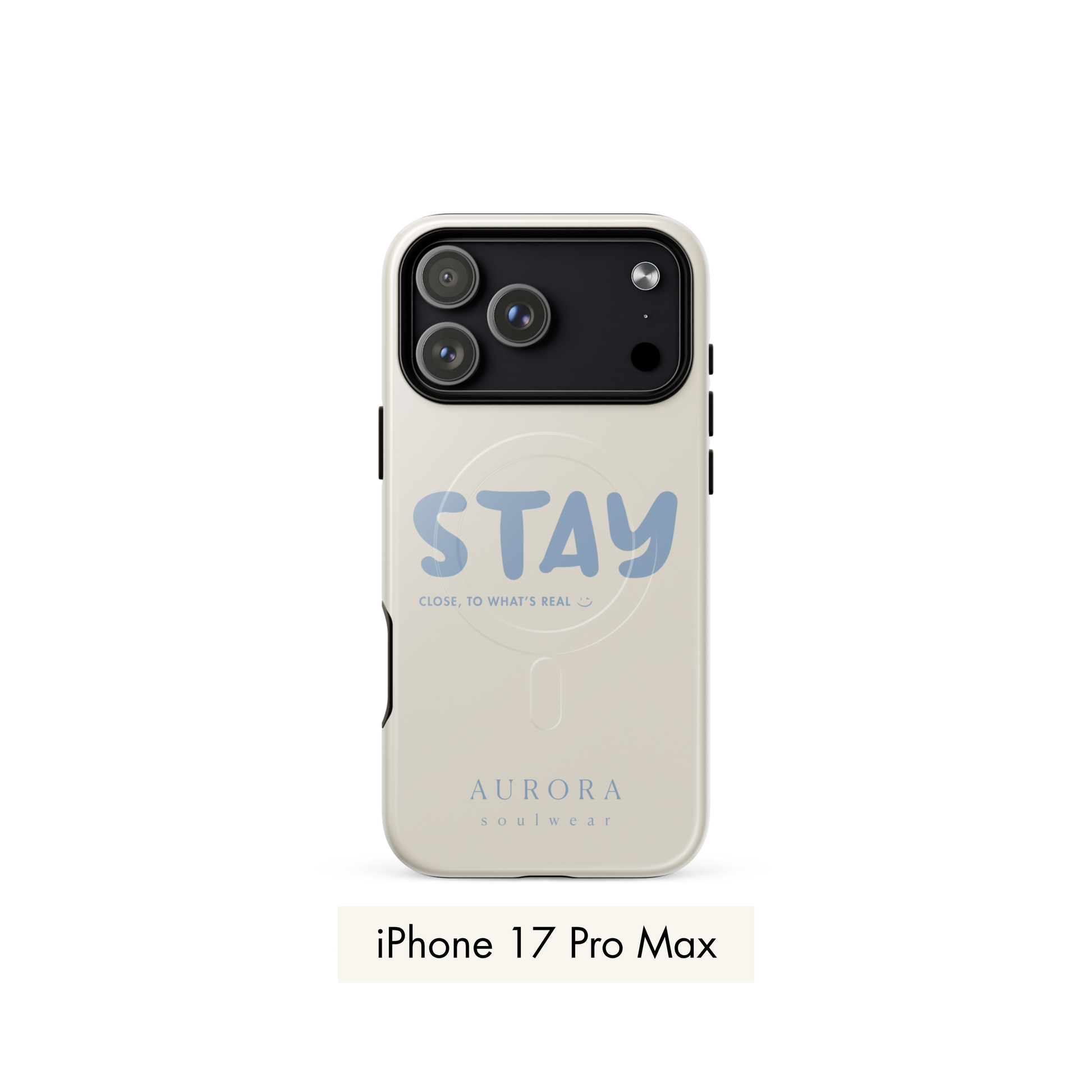 Stay MagSafe Case for iPhone in white with brand detail
